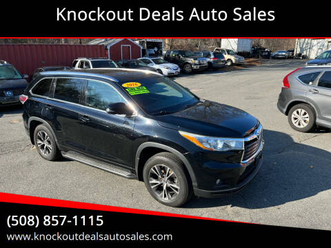 2016 Toyota Highlander for sale at Knockout Deals Auto Sales in West Bridgewater MA