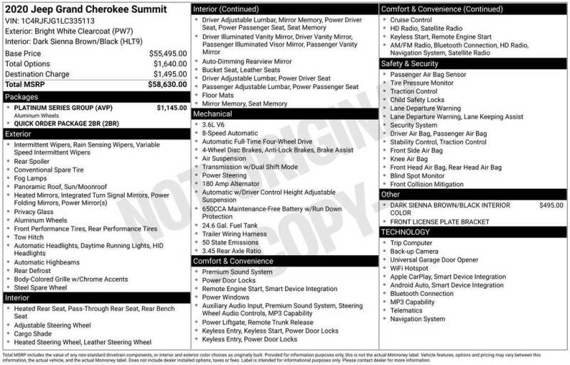 2020 Jeep Grand Cherokee Summit