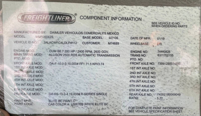 2020 Freightliner M2 106