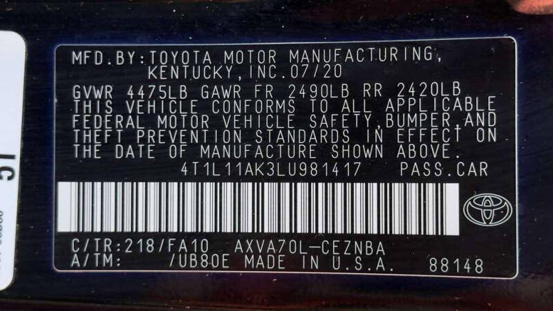 2020 Toyota Camry LE