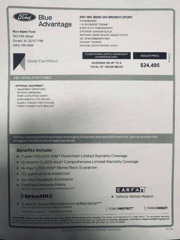 2021 Ford Bronco Sport Big Bend