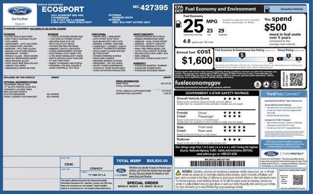 2021 Ford EcoSport SES