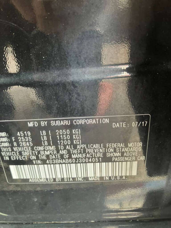 2018 Subaru Legacy 2.5i