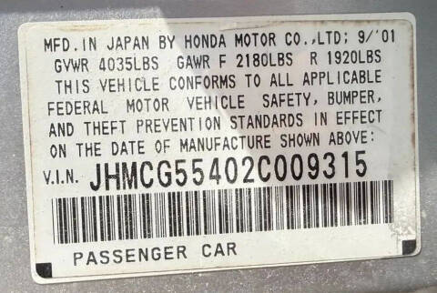 2002 Honda Accord LX