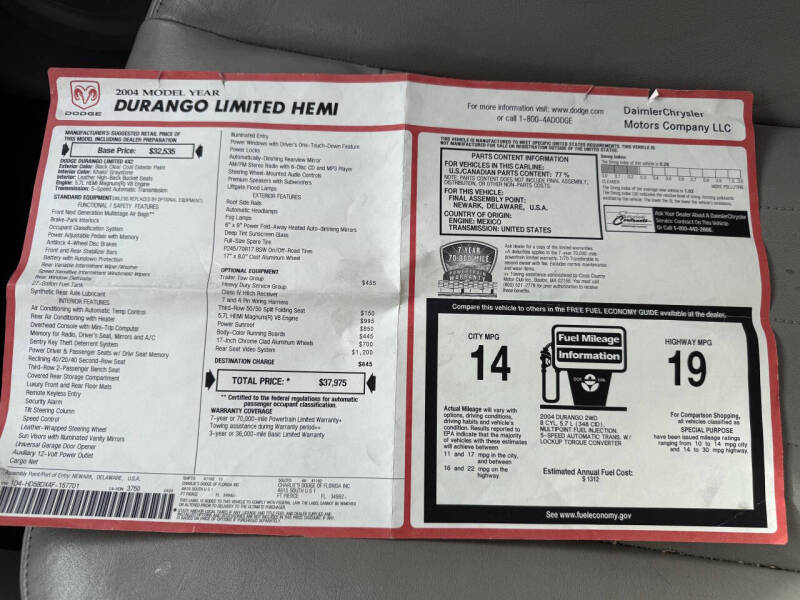 2004 Dodge Durango Limited