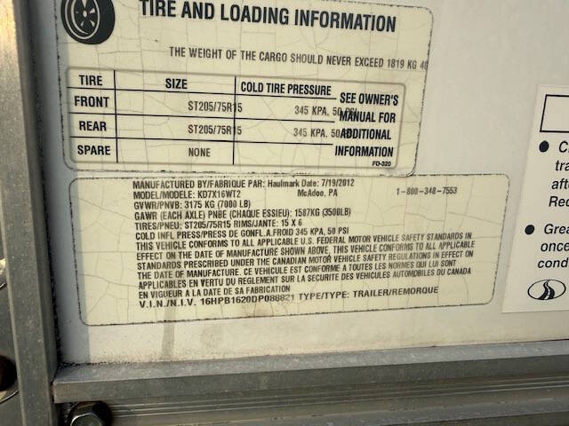 2013 Haulmark Enclosed 7X16