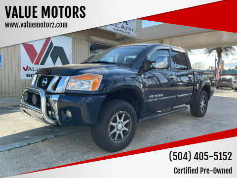2012 Nissan Titan for sale at VALUE MOTORS in Kenner LA