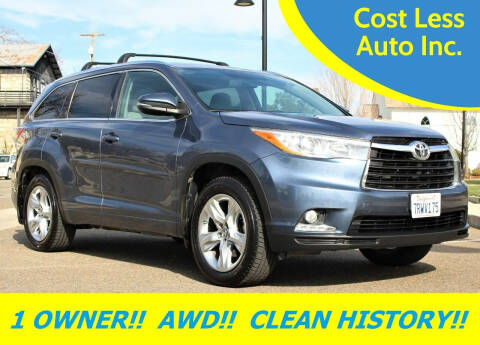2016 Toyota Highlander for sale at Cost Less Auto Inc. in Rocklin CA