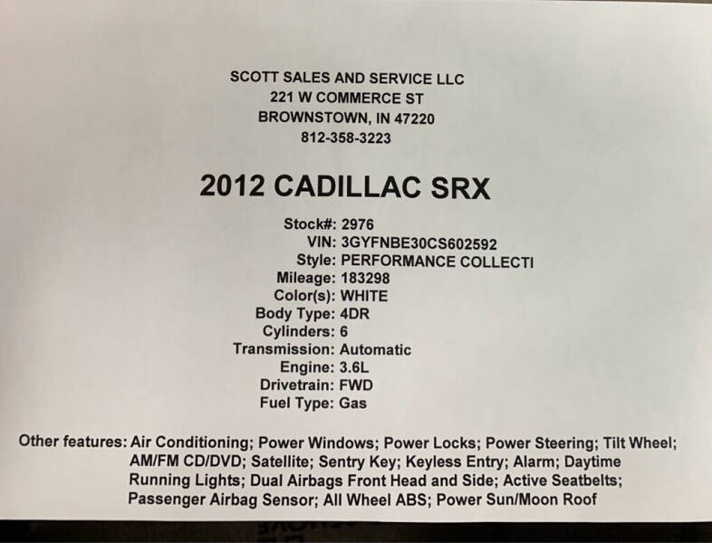 2012 Cadillac SRX Performance Collection