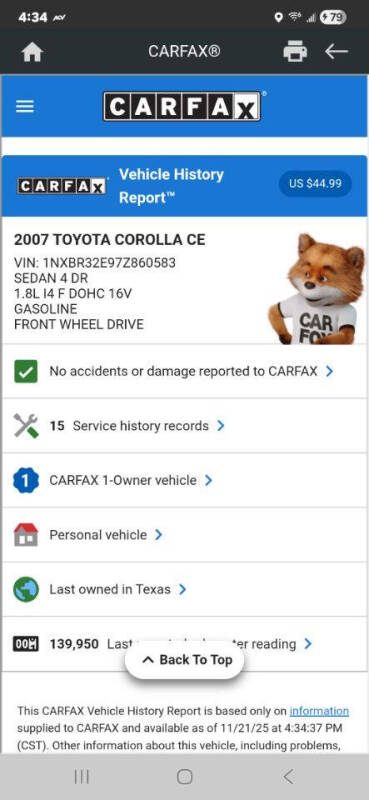 2007 Toyota Corolla CE