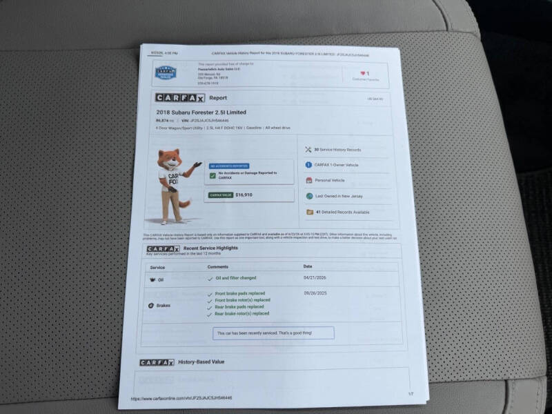 2018 Subaru Forester 2.5i Limited