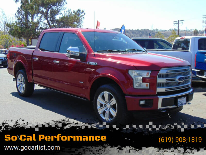 2015 Ford F-150 for sale at So Cal Performance in San Diego CA