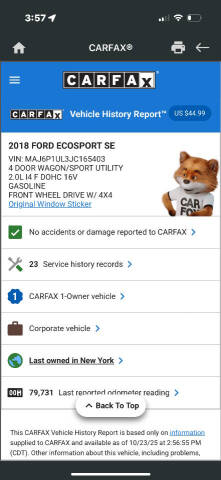2018 Ford EcoSport SE