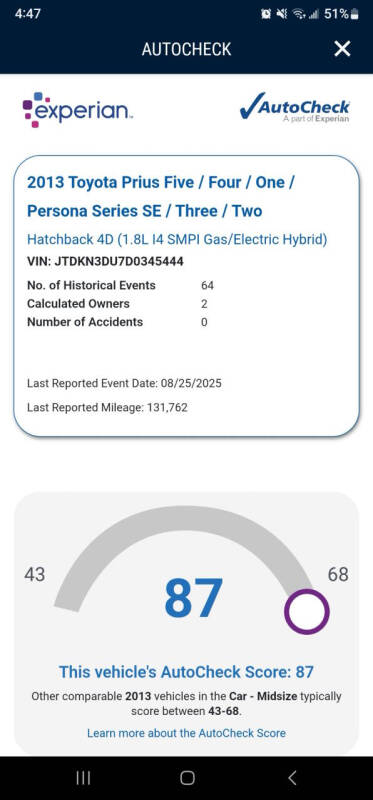 2013 Toyota Prius Three