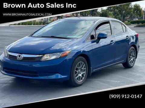 2012 Honda Civic for sale at Brown Auto Sales Inc in Upland CA