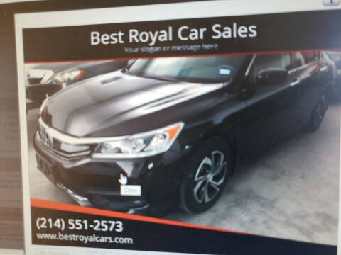 2015 Honda Accord for sale at Best Royal Car Sales in Dallas TX