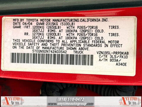 2004 Toyota Tacoma PreRunner V6