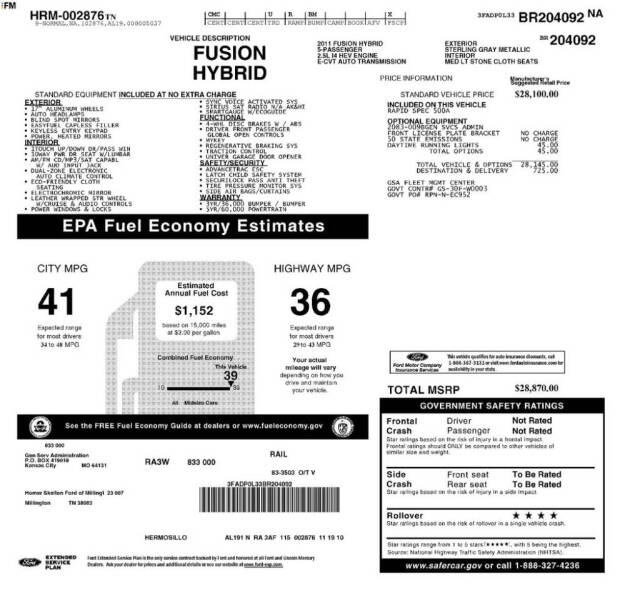 2011 Ford Fusion Hybrid