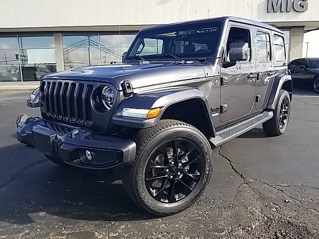 Used 2021 Jeep Wrangler Unlimited High Altitude with VIN 1C4HJXEN7MW783589 for sale in Bellefontaine, OH