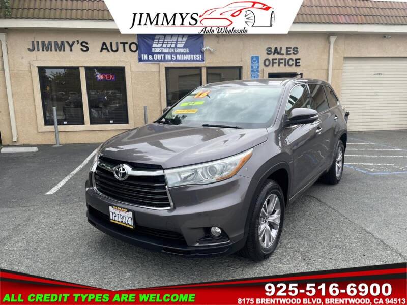 2016 Toyota Highlander for sale at JIMMY'S AUTO WHOLESALE in Brentwood CA