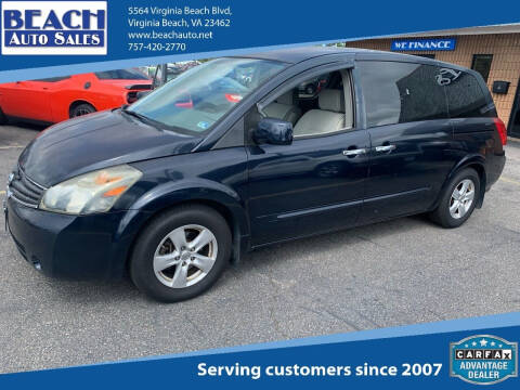 2008 Nissan Quest for sale at Beach Auto Sales in Virginia Beach VA