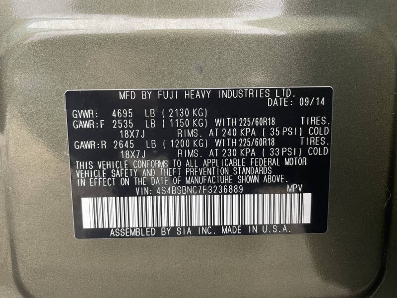 2015 Subaru Outback 2.5i Limited