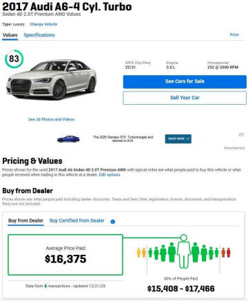 2017 Audi A6 2.0T quattro Premium