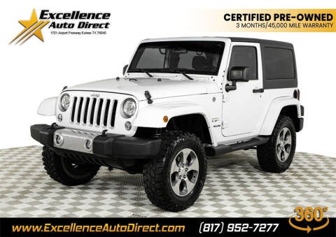 2017 Jeep Wrangler for sale at Excellence Auto Direct in Euless TX