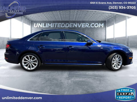 2019 Audi A4 for sale at Unlimited Auto Sales in Denver CO