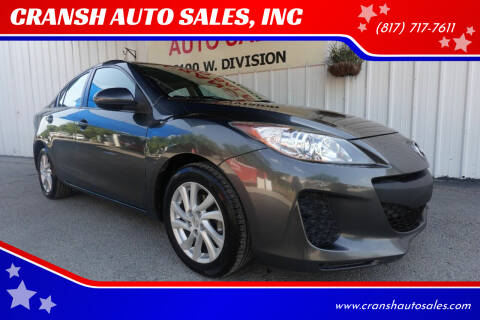 2012 Mazda MAZDA3 for sale at CRANSH AUTO SALES, INC in Arlington TX