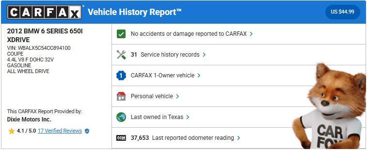 2012 BMW 6 Series 650i xDrive