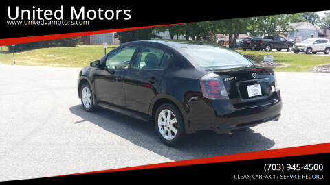 2010 Nissan Sentra for sale at United Motors in Fredericksburg VA