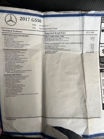 2017 Mercedes-Benz G-Class G 550