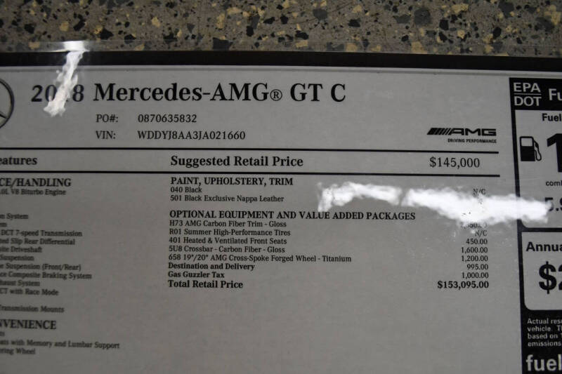 2018 Mercedes-Benz AMG GT C