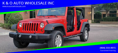 2013 Jeep Wrangler Unlimited for sale at K & O AUTO WHOLESALE INC in Jacksonville FL