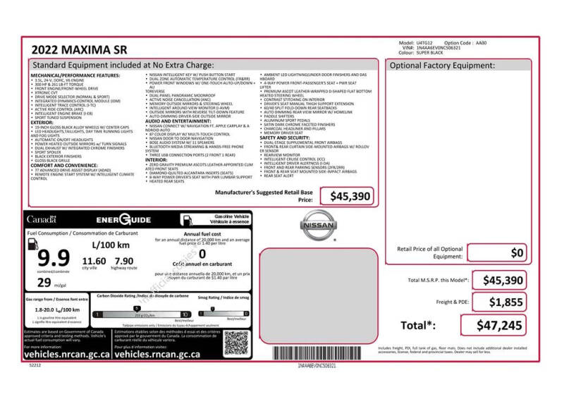 2022 Nissan Maxima 3.5 SR