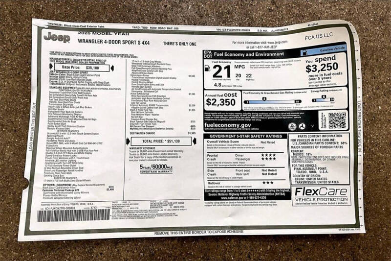 2026 Jeep Wrangler Sport S