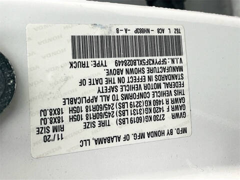 2020 Honda Ridgeline RTL