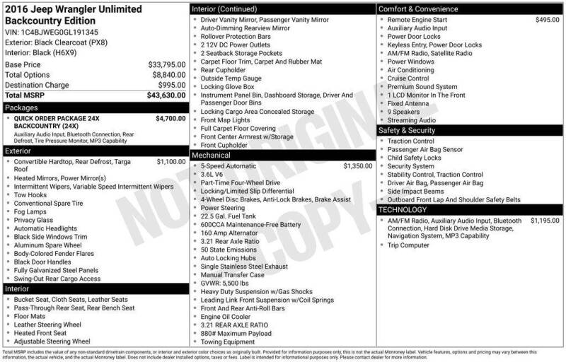 2016 Jeep Wrangler Unlimited