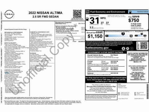 2022 Nissan Altima 2.5 SR