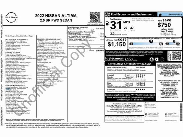 2022 Nissan Altima 2.5 SR