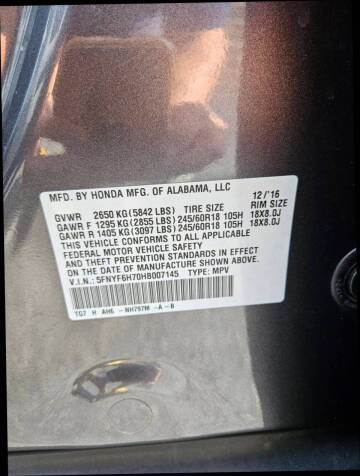 2017 Honda Pilot EX-L w/Navi