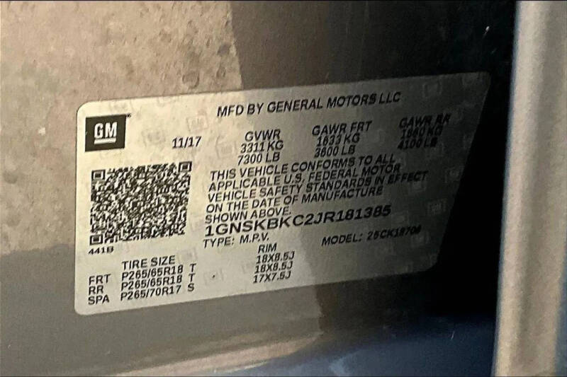 2018 Chevrolet Tahoe LT