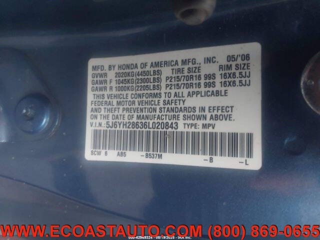 Blue 2006 Honda Element EX AWD EX 4dr SUV 4A 11