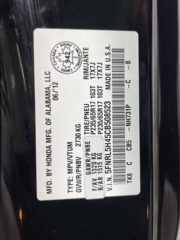 2012 Honda Odyssey EX