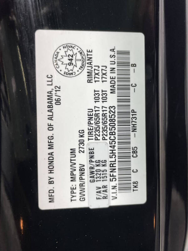 2012 Honda Odyssey EX