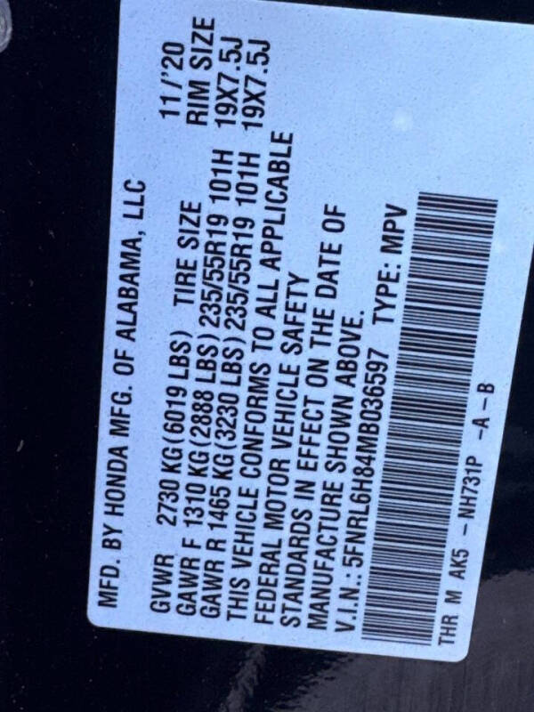 2021 Honda Odyssey Touring