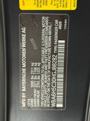 2017 BMW 6 Series 650i