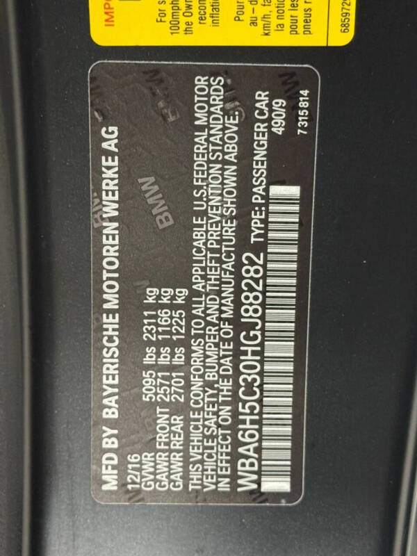 2017 BMW 6 Series 650i