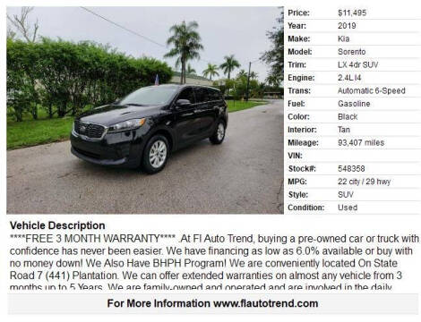 2019 Kia Sorento LX